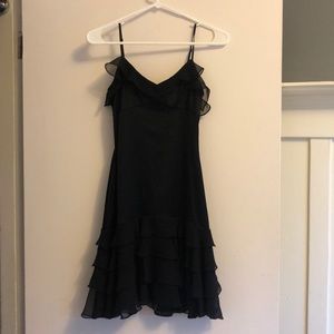 Betsy Johnson black silk slip dress, size 0